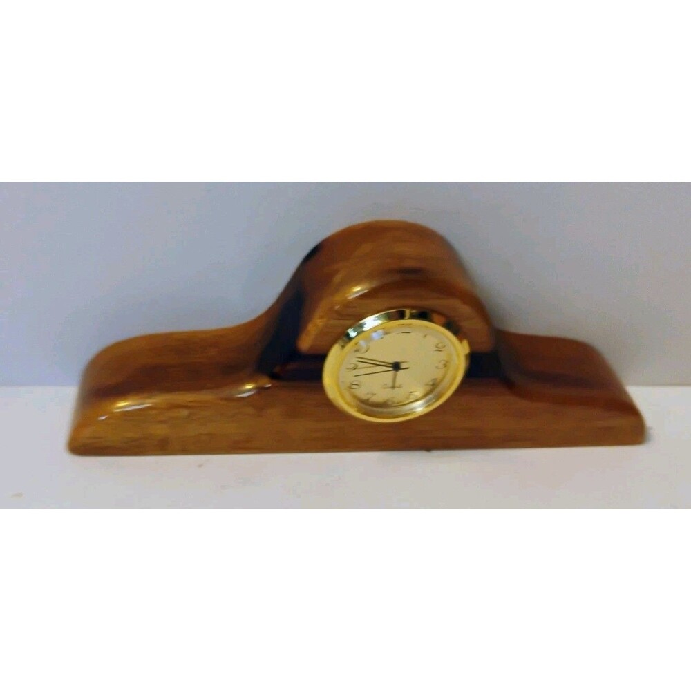 Vintage Oregon Myrtlewood Mini Mantel Clock Spider Web Ranch Florence OR Works